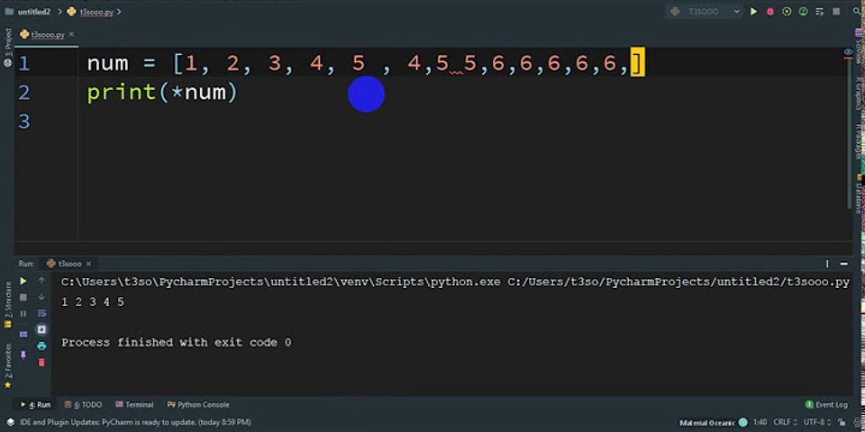 Print The Integer List Of Integers Separated By Space Python