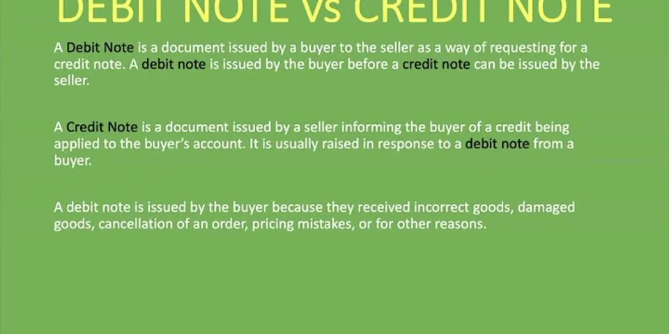 Sự khác nhau giữa debit note và credit note