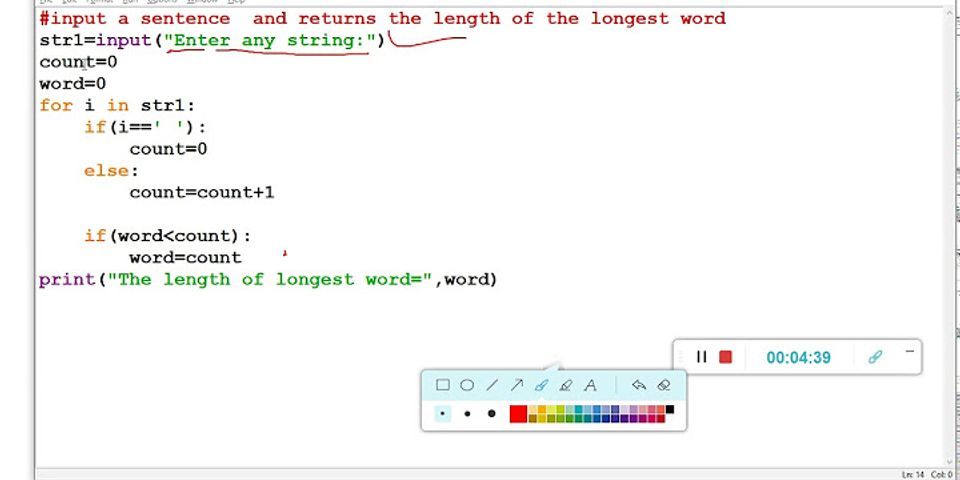 Write A Program That Prints The Length Of The Longest String In The 