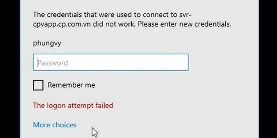 Your credentials did not work Remote Desktop Windows 10