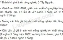 Dựa vào bảng 29.1, hãy nhận xét tình hình phát triển nông nghiệp ở Tây Nguyên.