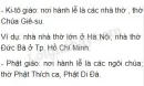 Dựa vào hình 5.2 và hiểu biết của bản thân, em hãy giới thiệu về nơi hành lễ của một số tôn giáo?