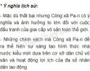 Trình bày ý nghĩa lịch sử và bài học của Công xã Pa- ri?