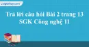 Trả lời câu hỏi Bài 2 trang 13 SGK Công nghệ 11