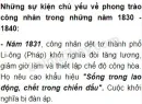 Trình bày các sự kiện chủ yếu về phong trào công nhân trong những năm 1830-1840